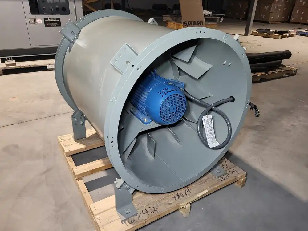 24" Mixed Flow Inline Fan QEID-24-300-85-A100-X w/ 10 hp Electric Motor