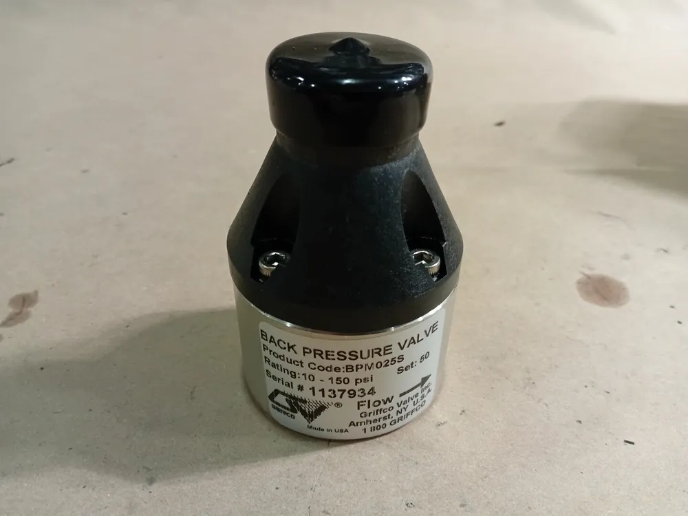 1/4" Back Pressure Valve BPM025S, 10 to 150 PSI