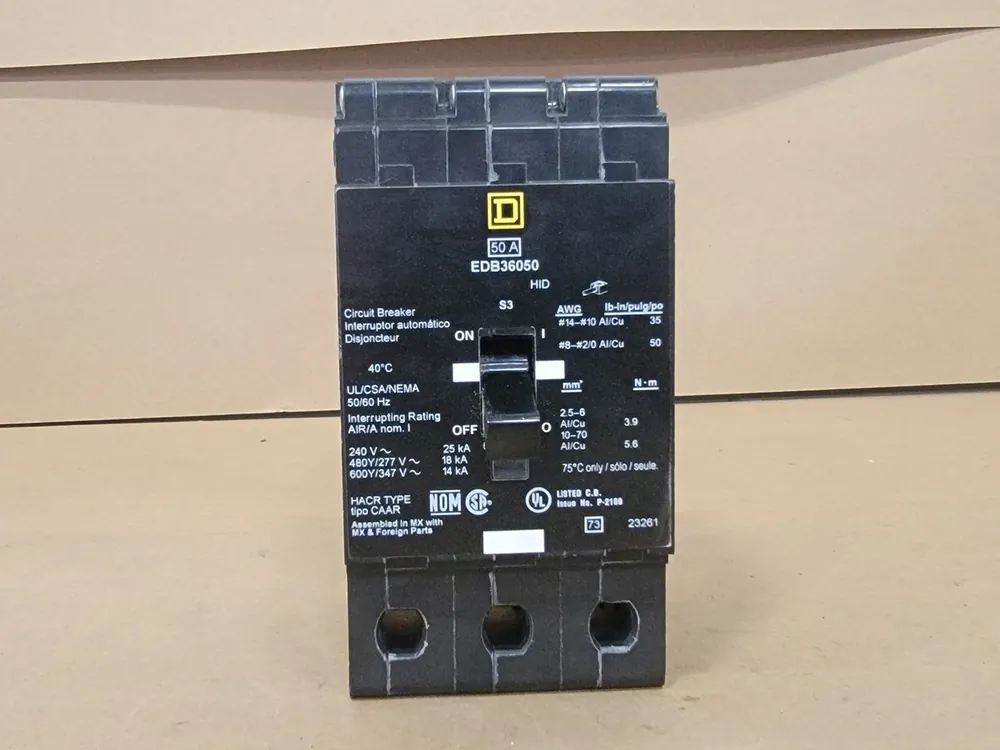 50 Amp, 3 Pole, 600Y/347 volts Circuit Breaker EDB36050