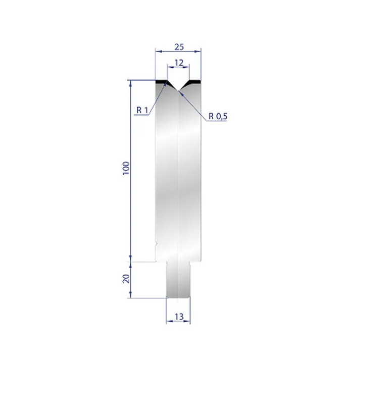 Part No. 3126 @ 50mm 86 Degree Single V Die
