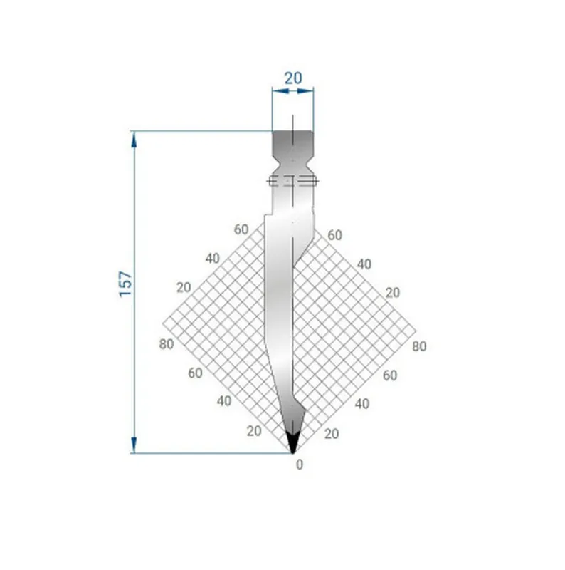 Part No. 1337 @ 200mm 28 Degree Straight, Relieved Punch