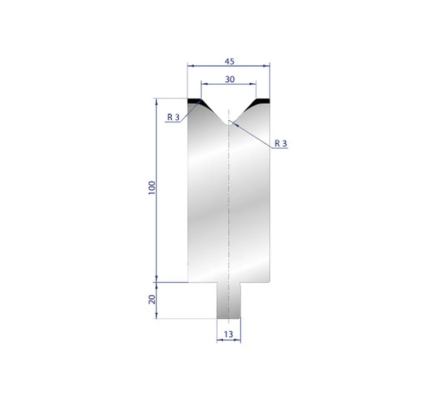 Part No. 3130 @ 35mm 86 Degree Single V Die