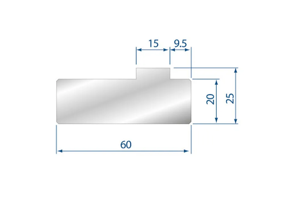 Part No. 2059 @ 410mm H=20 Self Centering Die Rail