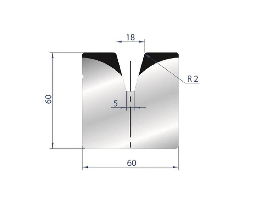 Part No. 2086 @ 415mm 30 Degree Single V Die