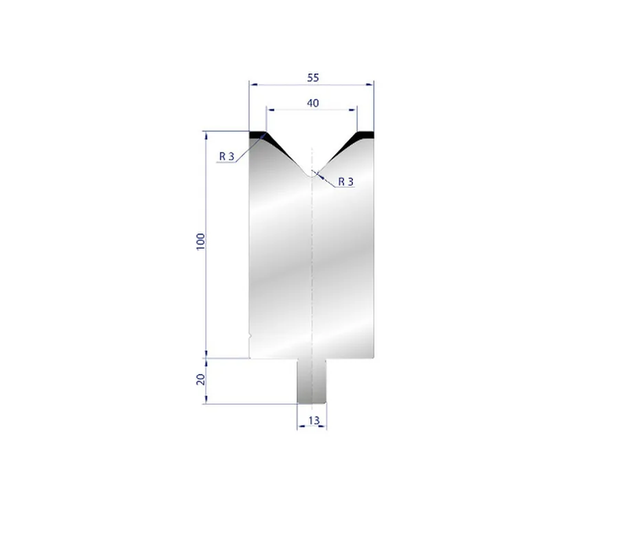 Part No. 3131 @ 200mm 86 Degree Single V Die