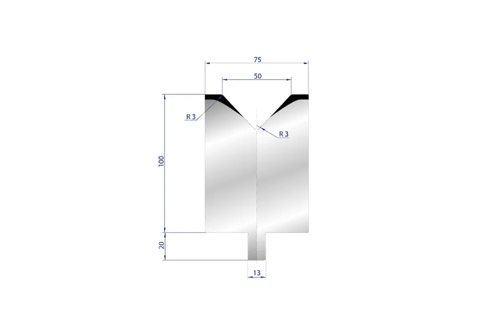 Part No. 3132 @ 500mm 86 Degree Single V Die