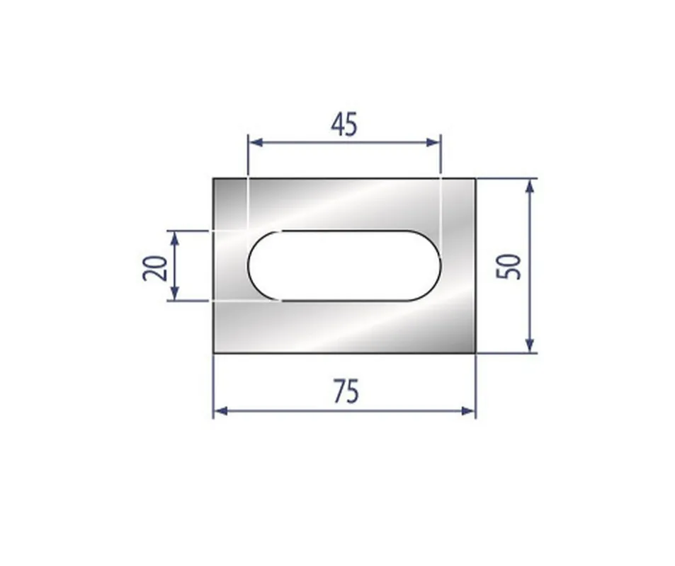 Part No. 2107 @ 835mm 75x50 Polyurethane Insert with Hole