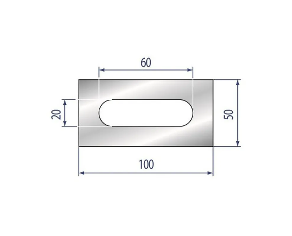 Part No. 2108 @ 835mm 100x50 Polyurethane Insert with Hole