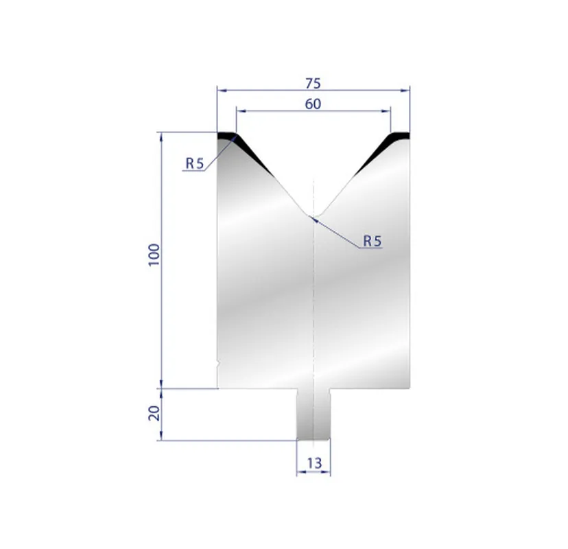 Part No. 3133 @ 200mm 80 Degree Single V Die