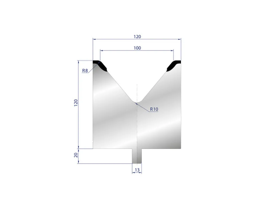 Part No. 3135 @ 100mm 80 Degree Single V Die