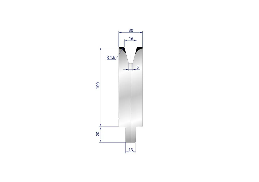Part No. 3140 @ 30mm 30 Degree Single V Die