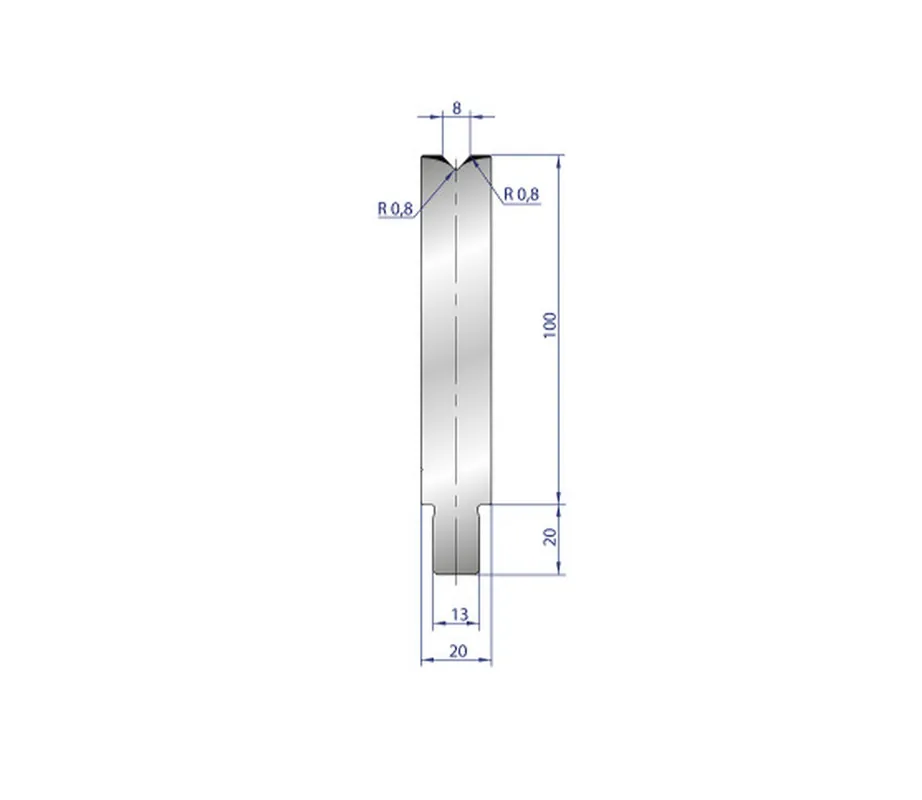 Part No. 3200 @ 550mm 86 Degree Single V Die (Segmented)