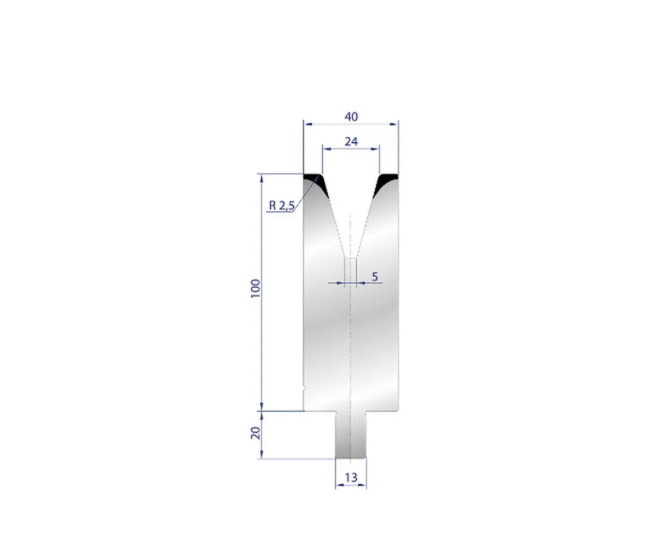 Part No. 3142 @ 25mm 30 Degree Single V Die