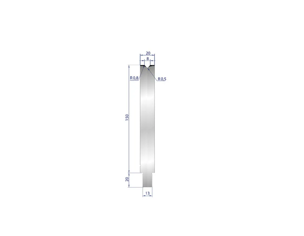Part No. 3144 @ 500mm 86 Degree Single V Die