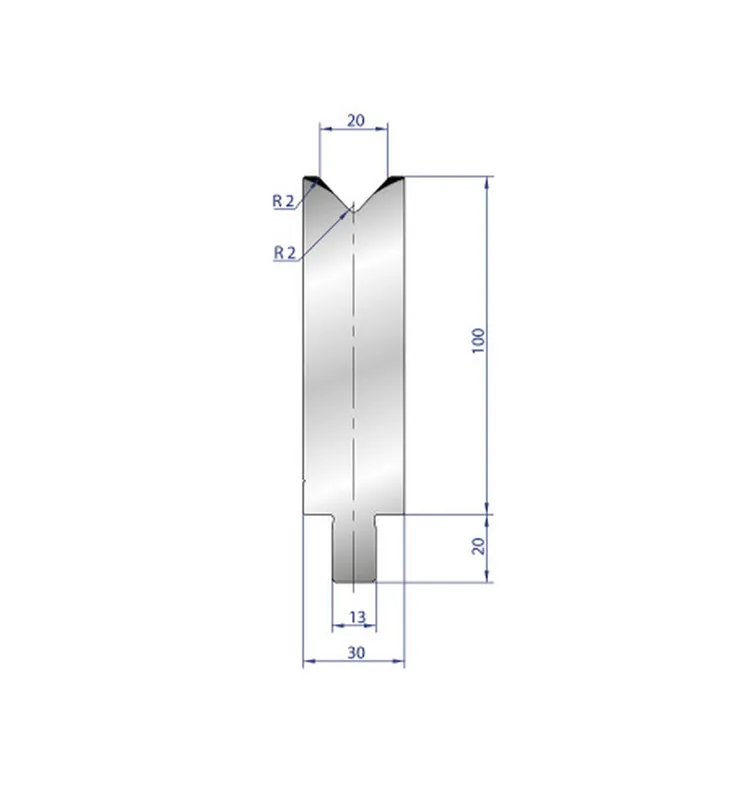 Part No. 3205 @ 550mm 86 Degree Single V Die (Segmented)