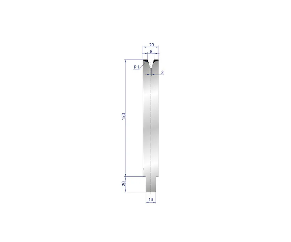 Part No. 3151 @ 550mm 30 Degree Single V Die (Segmented)
