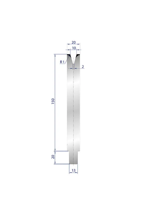 Part No. 3152 @ 550mm 30 Degree Single V Die (Segmented)
