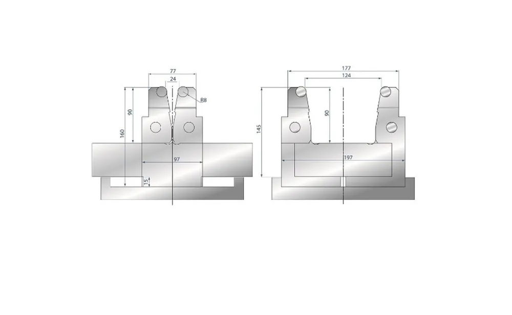 Part No. 3190 @ 1000mm Adjustable Die w/ Case Hardened Rollers