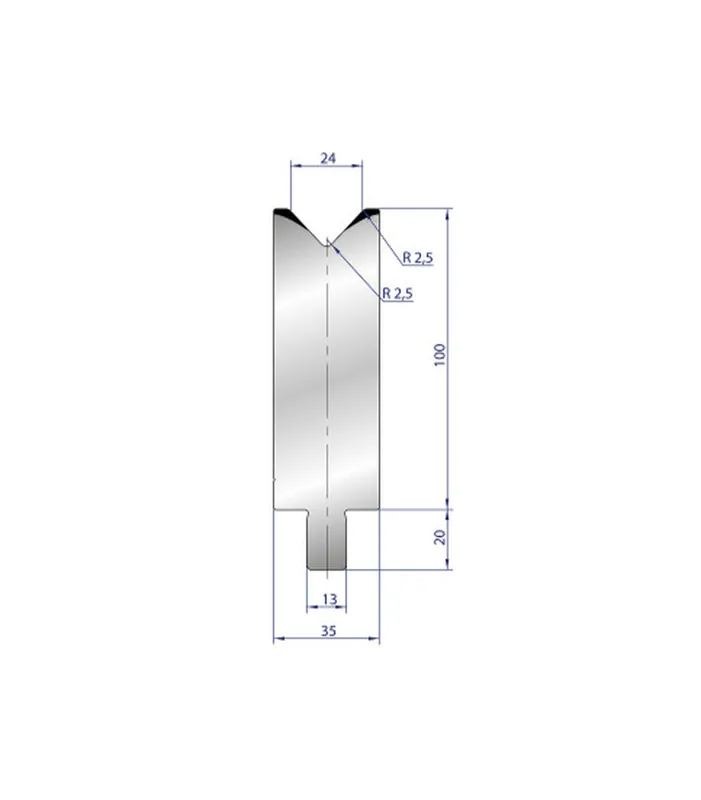 Part No. 3215 @ 500mm 86 Degree Single V Die