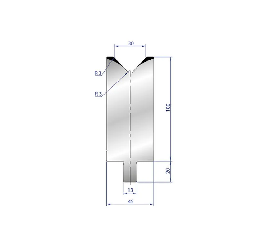 Part No. 3216 @ 45mm 86 Degree Single V Die