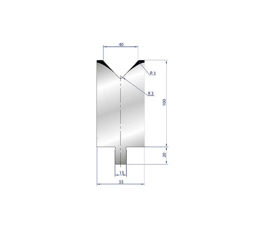 Part No. 3217 @ 200mm 86 Degree Single V Die