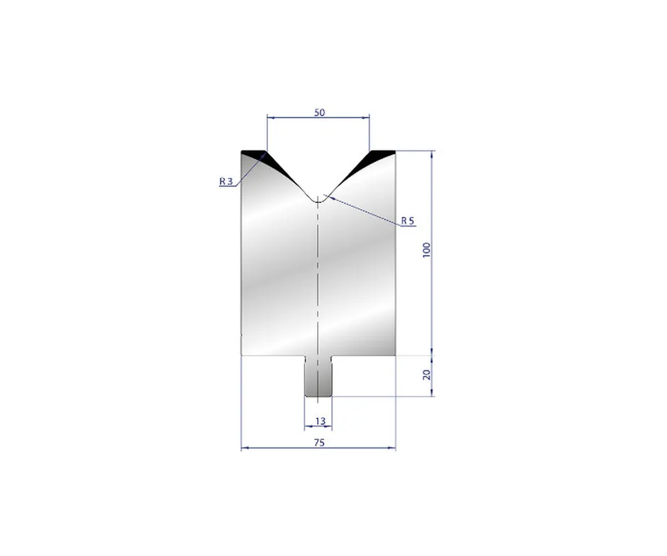 Part No. 3218 @ 40mm 86 Degree Single V Die