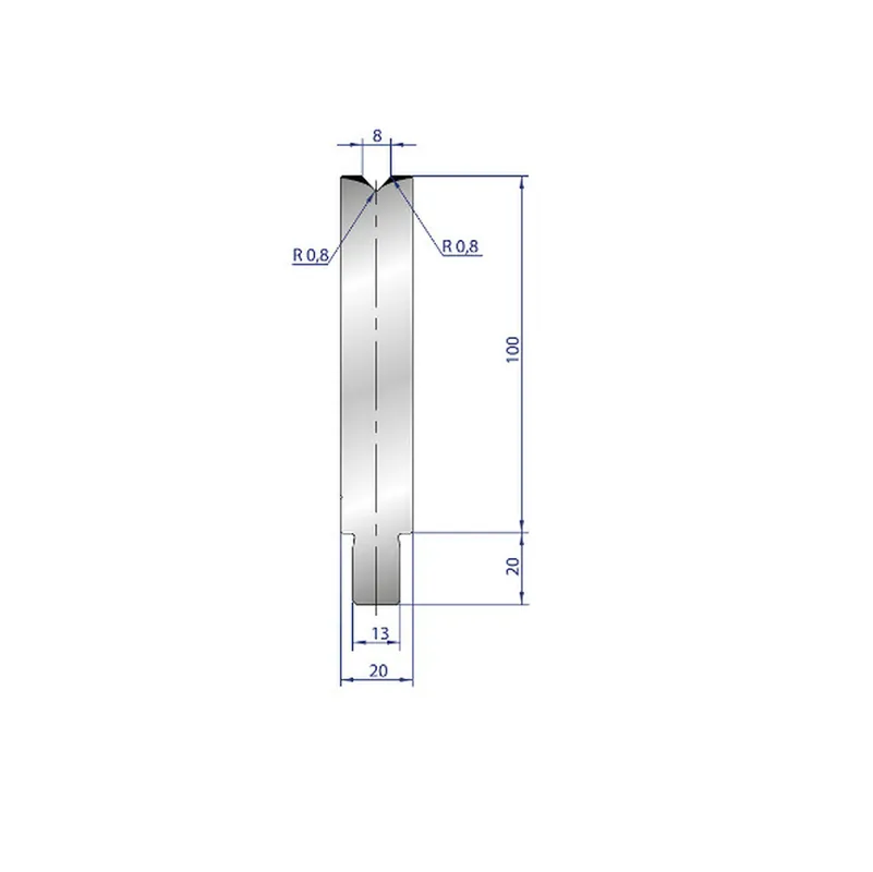 Part No. 3226 @ 550mm 84 Degree Single V Die (Segmented)