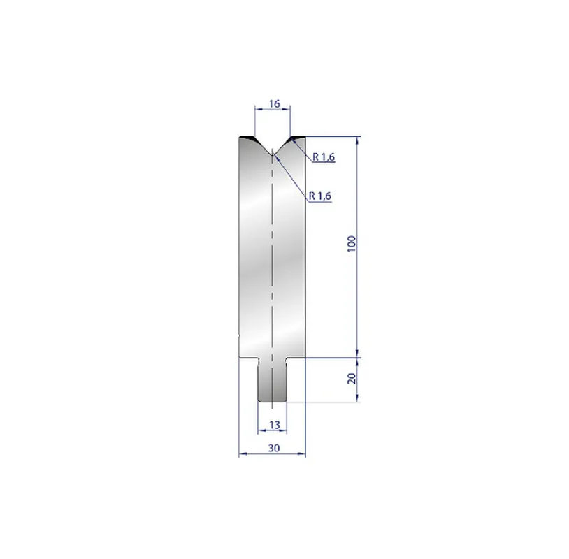 Part No. 3229 @ 100mm 84 Degree Single V Die