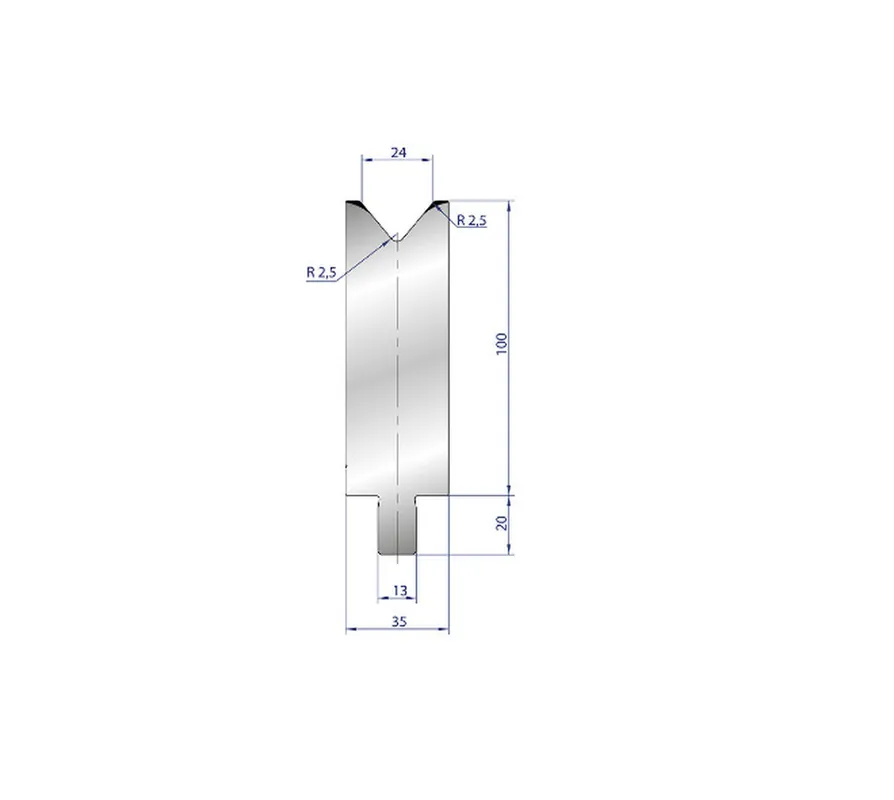Part No. 3231 @ 40mm 80 Degree Single V Die