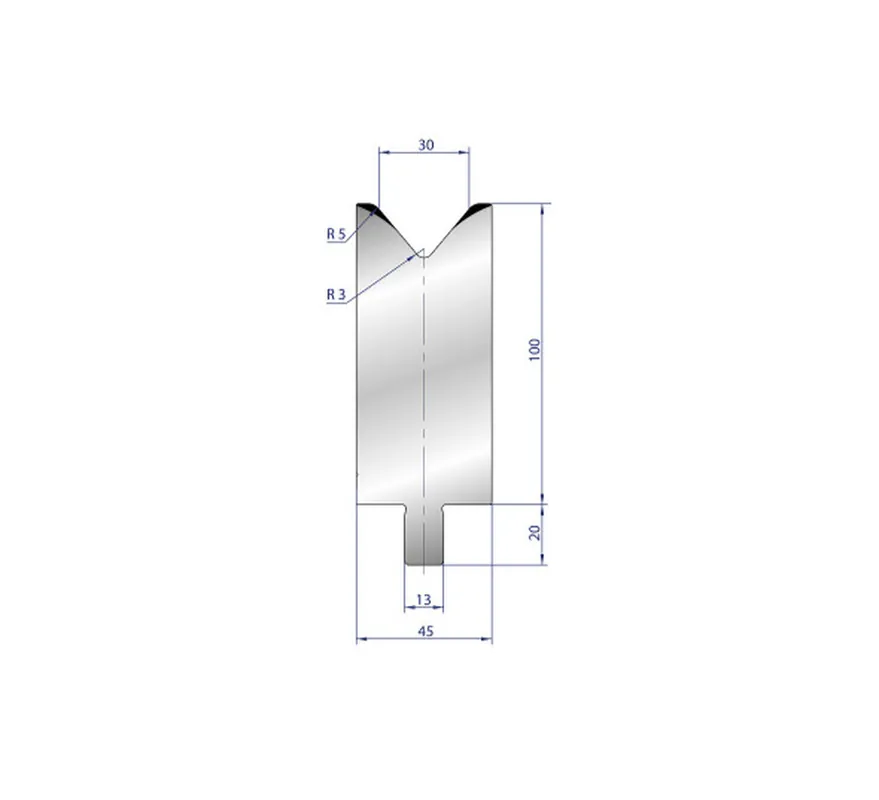 Part No. 3232 @ 25mm 80 Degree Single V Die