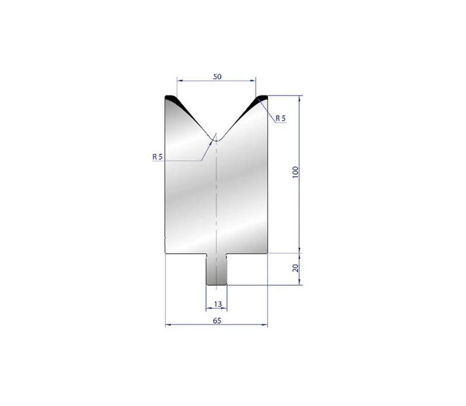 Part No. 3234 @ 300mm 80 Degree Single V Die
