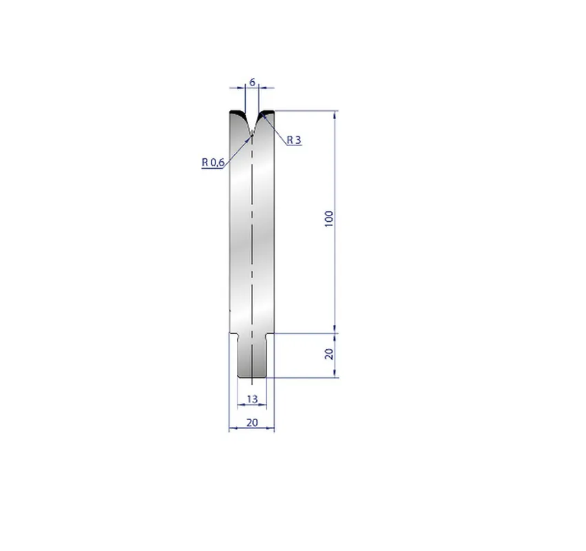 Part No. 3236 @ 200mm 30 Degree Single V Die