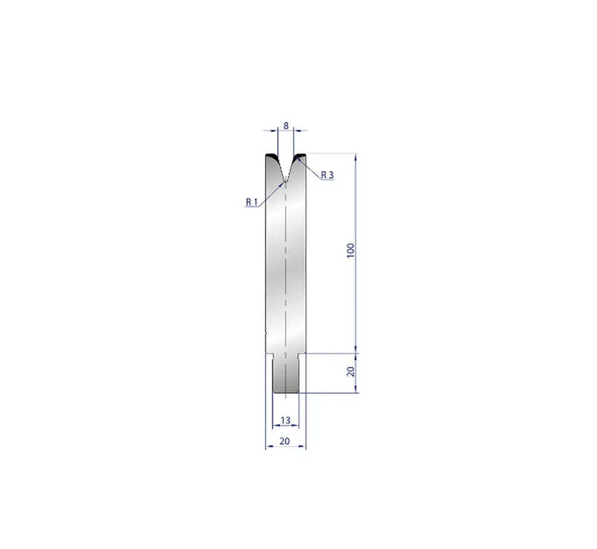 Part No. 3237 @ 45mm 30 Degree Single V Die