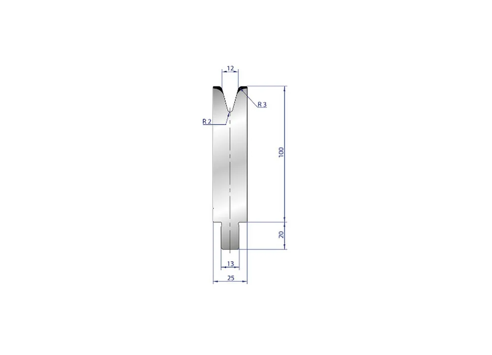 Part No. 3239 @ 50mm 30 Degree Single V Die