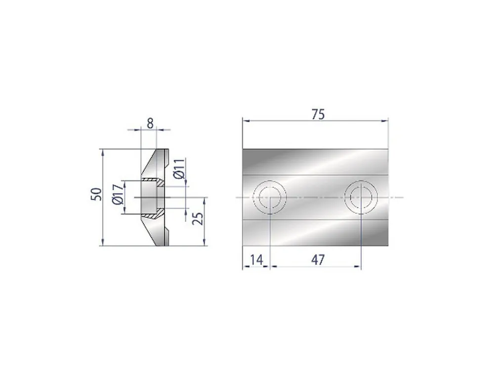 Part No. 4008 @ 75mm Clamp with Top Handle and Fixing Screws