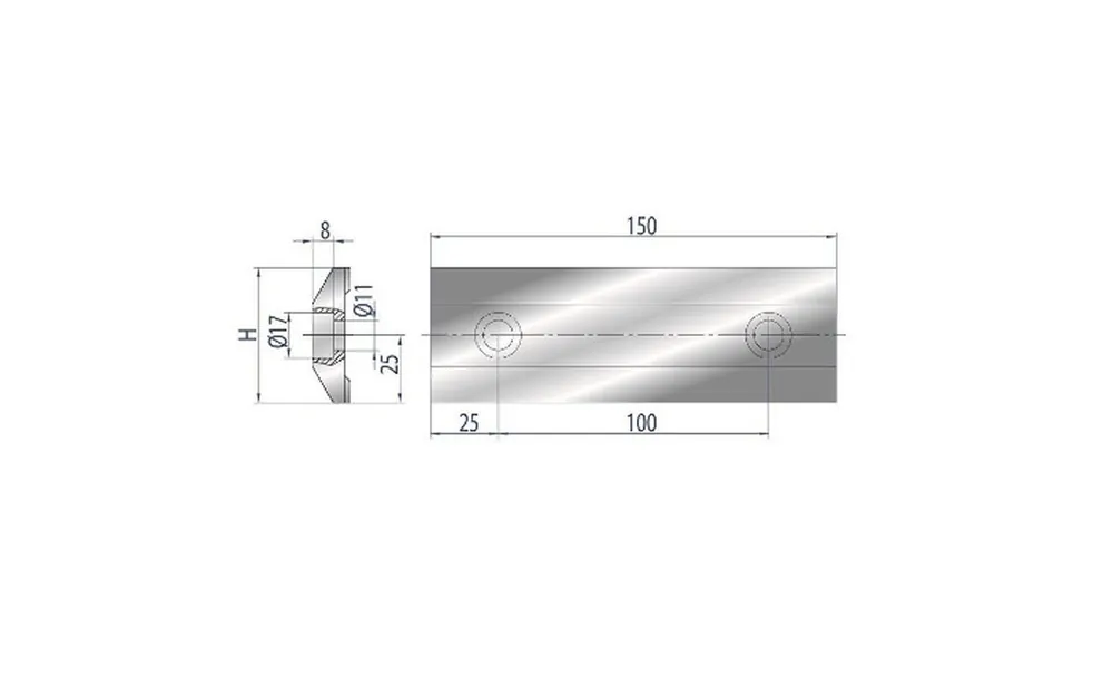 Part No. 4034 @ 150mm Short Clamp for Filler Block Rear Side