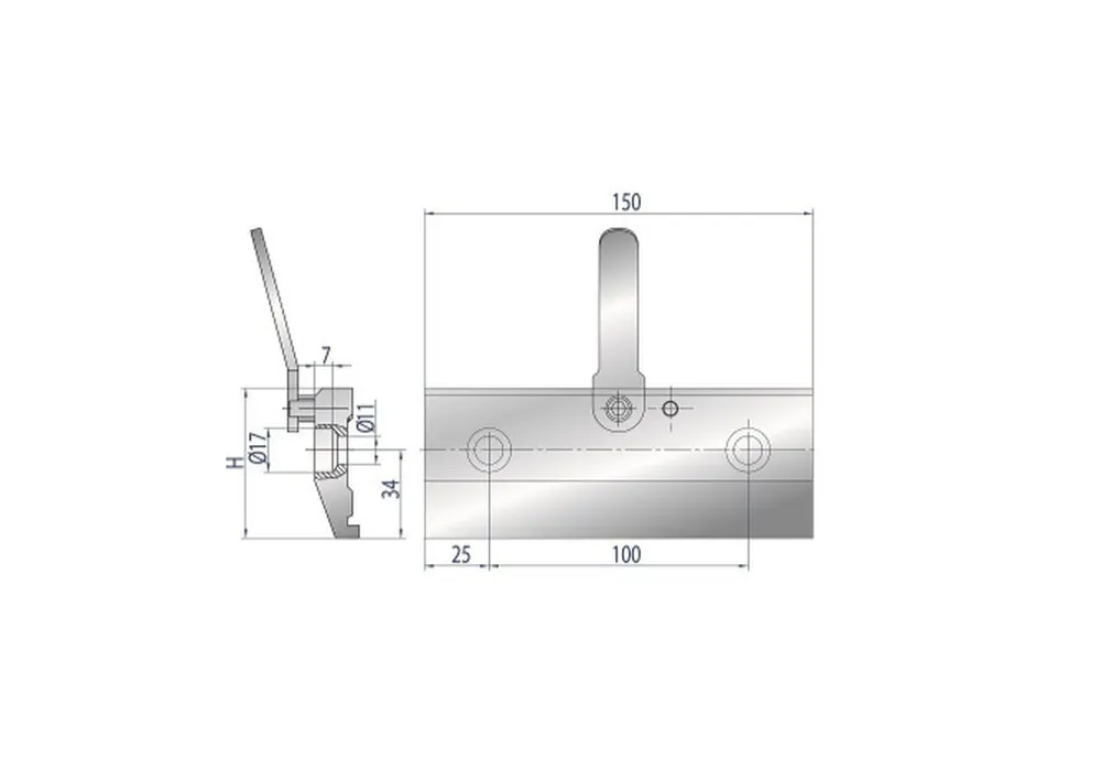 Part No. 5011 @ 150mm Safety Clamp with Top Handle and Fixing Screws