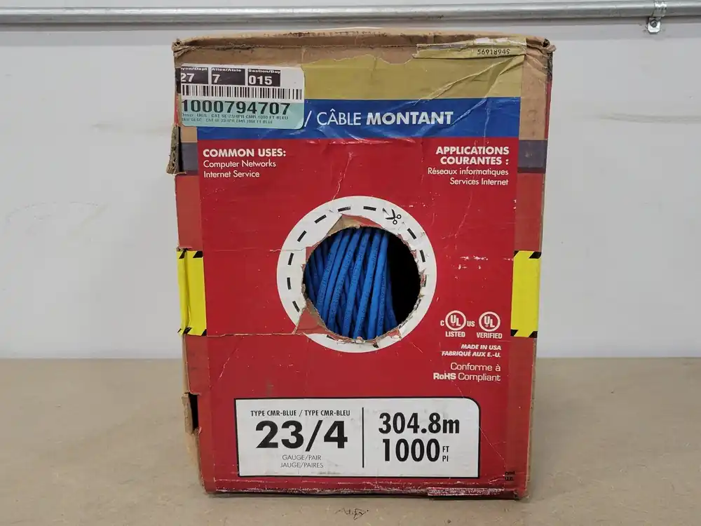 1000 ft., 23 AWG Riser Cable CAT 6