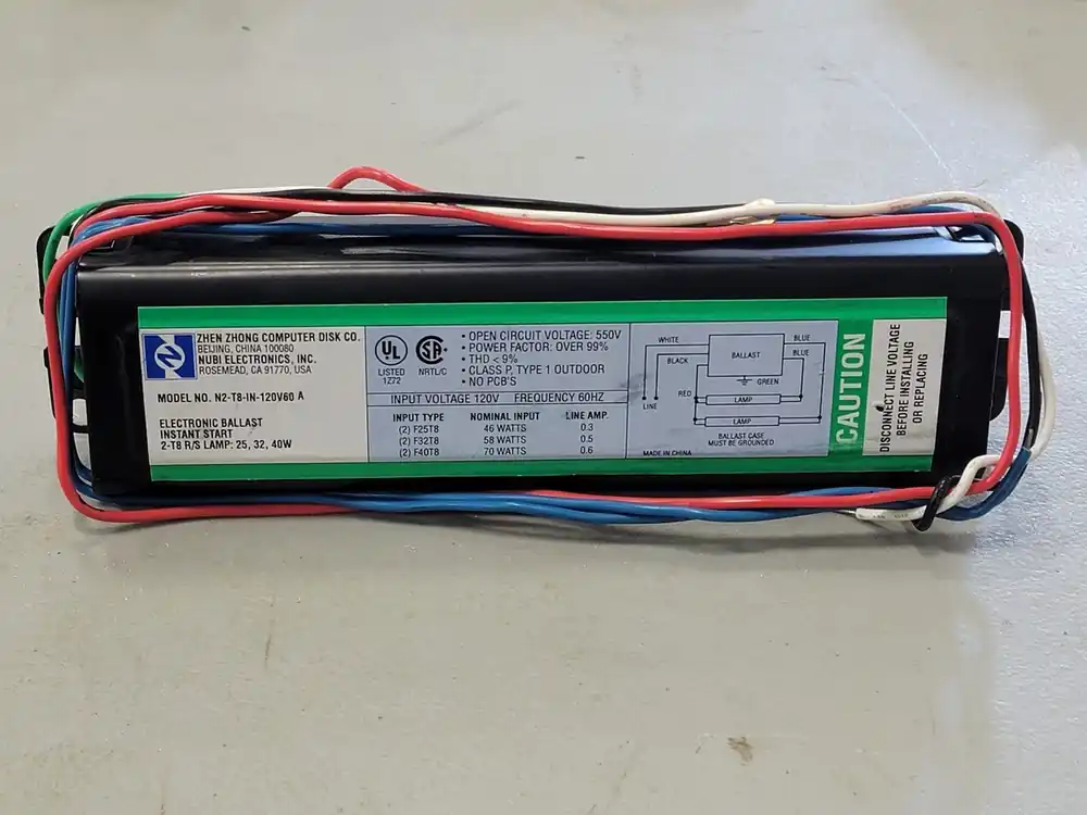 120 Volts 2 Lamps Electronic Ballast N2-T8-IN-120V60