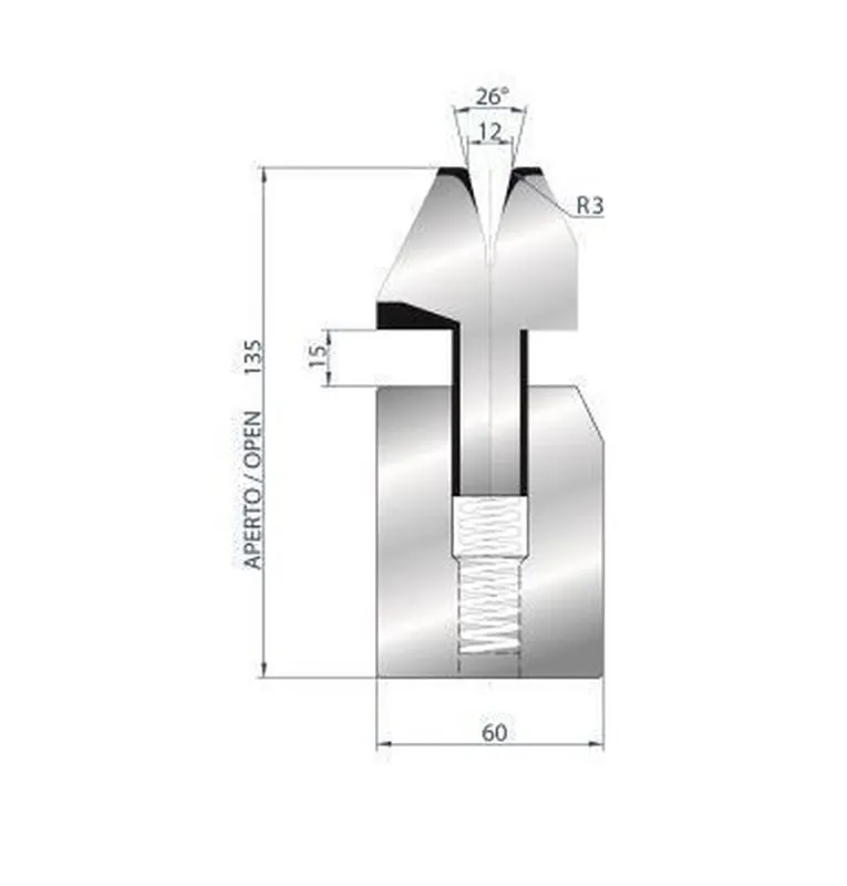 Part No. 3040 @ 415mm 26 Degree Flatting Hemming Tools