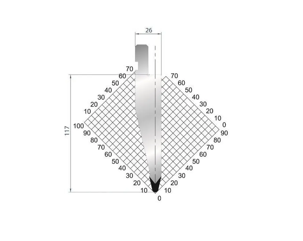 Part No. 1192 @ 805mm 26 Degree Punch (Segmented)