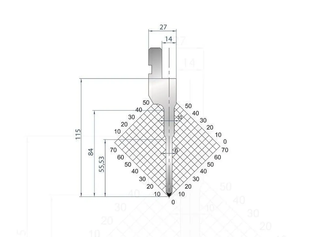 Part No. 1271 @ 415mm 60 Degree Punch