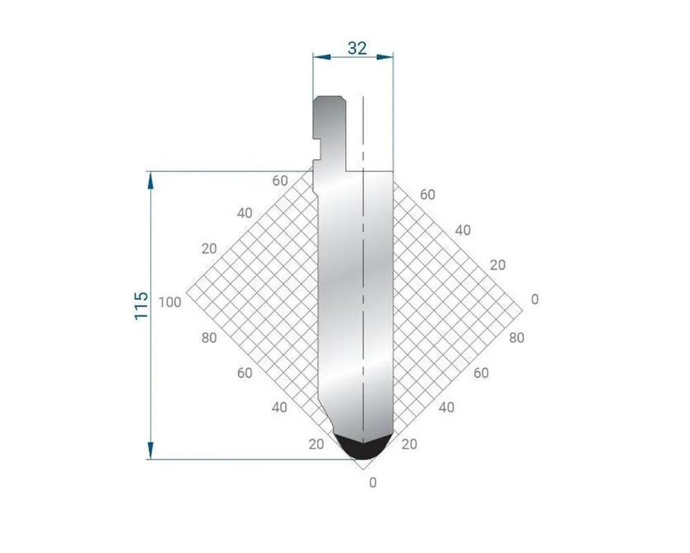 Part No. 1283 @ 805mm 60 Degree Punch (Segmented)