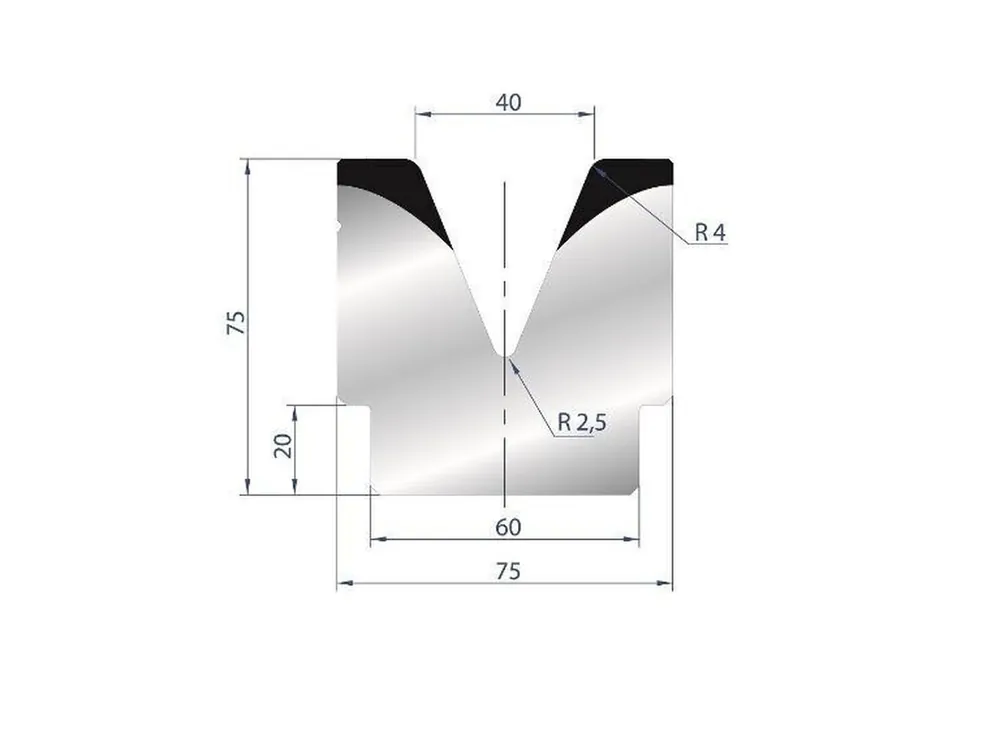 Part No. 2081 @ 805mm 45 Degree Die (Segmented)
