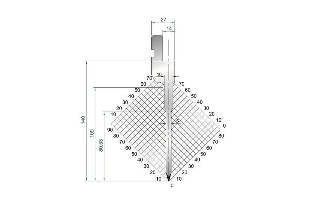 Part No. 1086 @ 415mm 30 Degree Punch