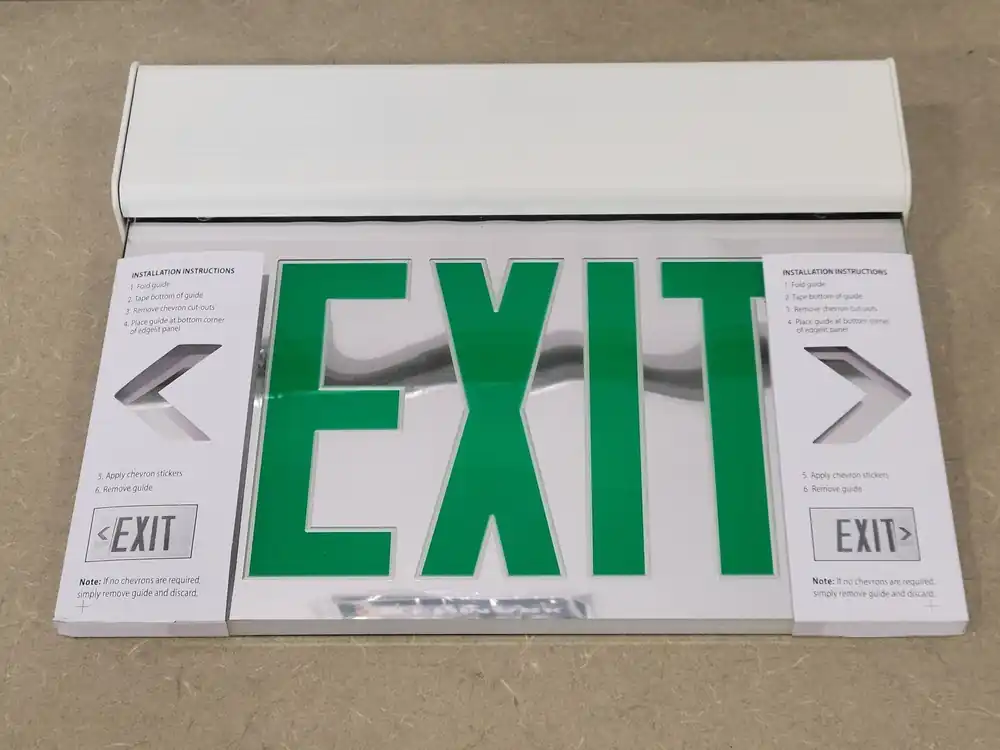 Edge Lit LED Exit Sign Green EDG W 2 GMR 277X2 M6