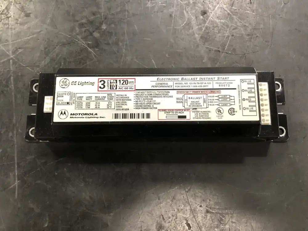 120 Volts 3 Lamps Electronic Ballast G3-IN-T8-GP-A-120
