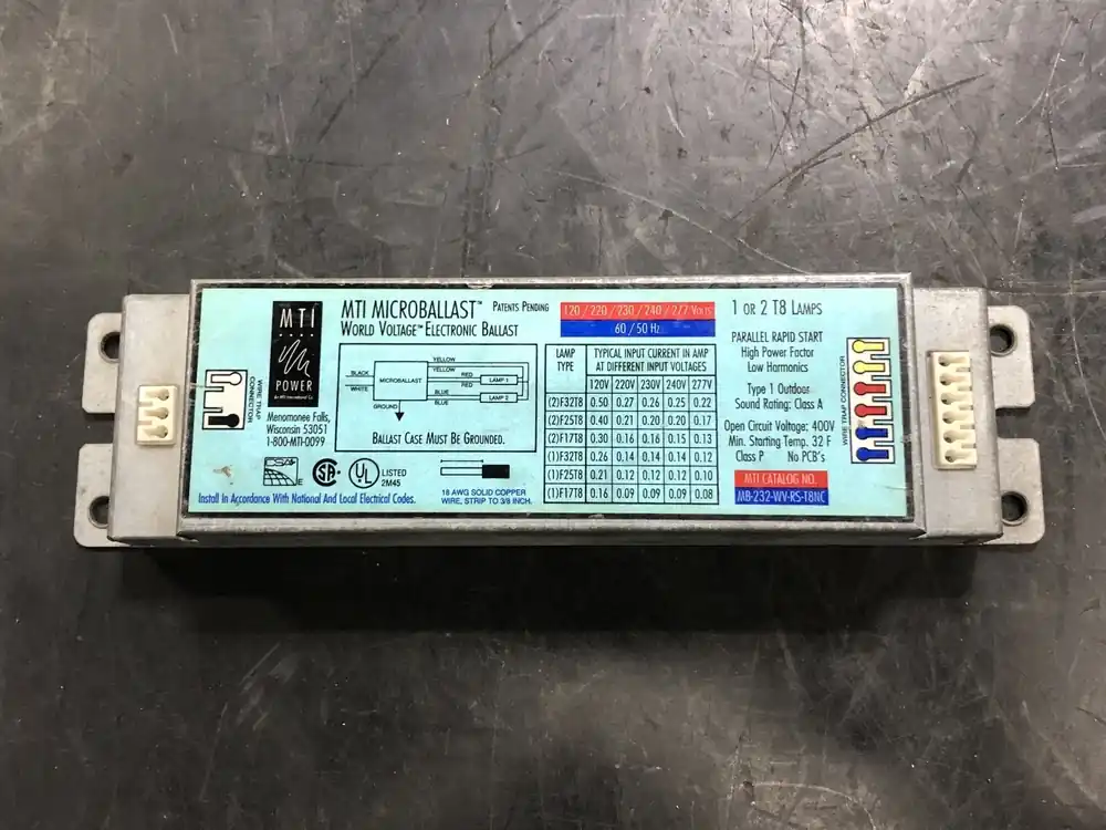 277 Volts, 2 Lamp Electronic Ballast MB-232-WV-RS-T8NC