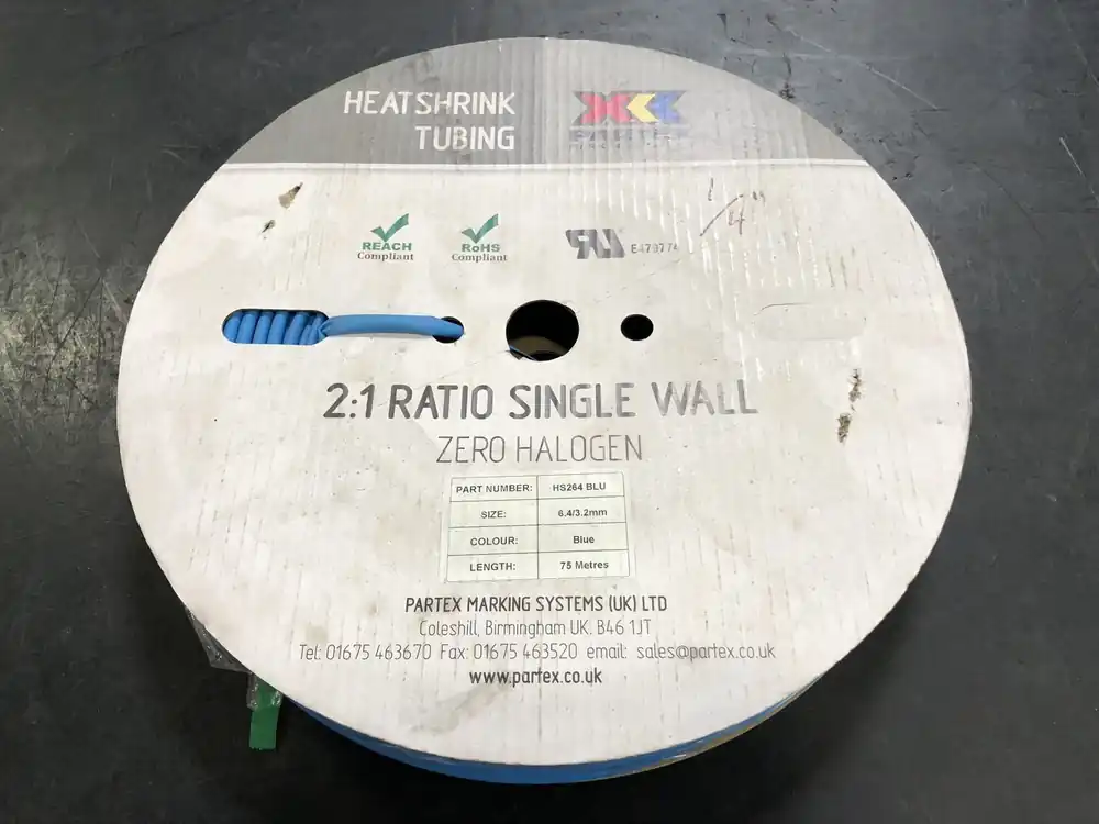 6.4mm Heat Shrink Tube 75m roll HS264 BLU