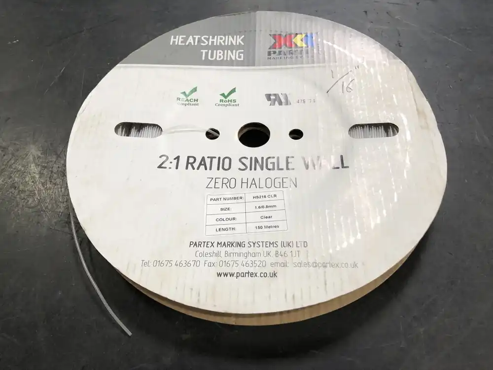 1.6mm Heat Shrink Tube 150m roll HS216 CLR